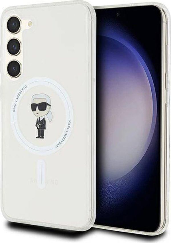 Σκληρή θήκη Karl Lagerfeld KLHMS23MHFCKNOT Samsung Galaxy S23+ Plus IML Ikonik MagSafe διαφανής
