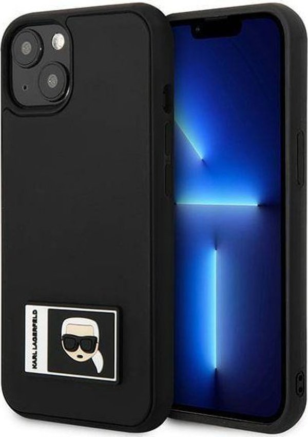 Θήκη Karl Lagerfeld για iPhone 13 6,1" μαύρη/black σκληρή θήκη Ikonik Patch