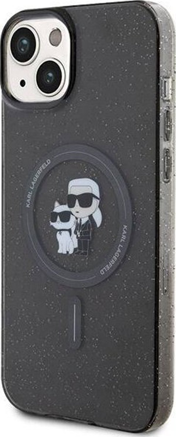 Σκληρή θήκη Karl Lagerfeld Karl Lagerfeld KLHMP15MHGKCNOK iPhone 15 Plus / 14 Plus 6.7" μαύρο Karl&Choupette Glitter MagSafe