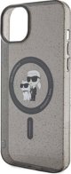 Σκληρή θήκη Karl Lagerfeld Karl Lagerfeld KLHMP15MHGKCNOK iPhone 15 Plus / 14 Plus 6.7" μαύρο Karl&Choupette Glitter MagSafe