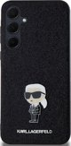 Σκληρή θήκη Karl Lagerfeld KLHCSA55GKNPSK A55 A556 μαύρο/μαύρο Fixed Glitter Ikonik Logo Metal Pin