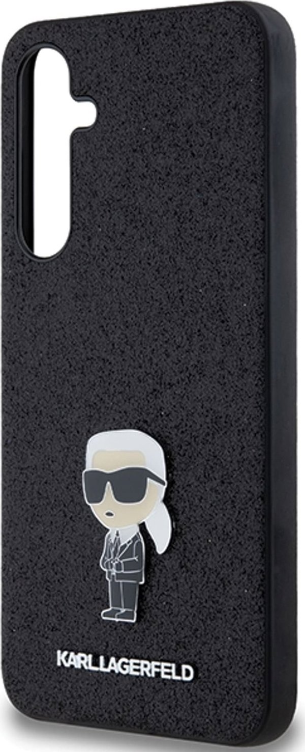 Σκληρή θήκη Karl Lagerfeld KLHCSA55GKNPSK A55 A556 μαύρο/μαύρο Fixed Glitter Ikonik Logo Metal Pin