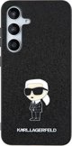 Σκληρή θήκη Karl Lagerfeld KLHCSA55GKNPSK A55 A556 μαύρο/μαύρο Fixed Glitter Ikonik Logo Metal Pin