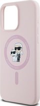 Karl Lagerfeld Karl Lagerfeld KLHMP15XSCMKCRHP iPhone 15 Pro Max 6.7" ροζ/ροζ σκληρή θήκη σιλικόνης Karl & Choupette Ring MagSafe