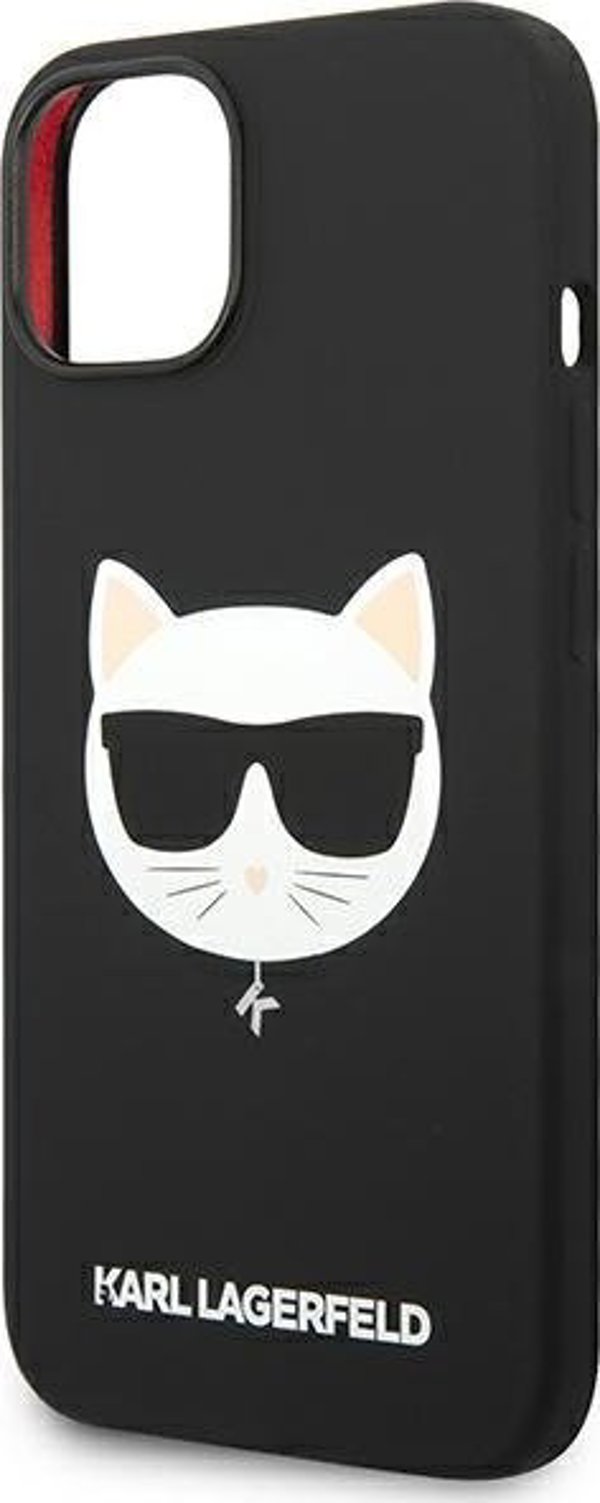 Σκληρή θήκη Karl Lagerfeld KLHMP14MSLCHBK Apple iPhone 14 Plus μαύρη Σιλικόνη Choupette Head Magsafe