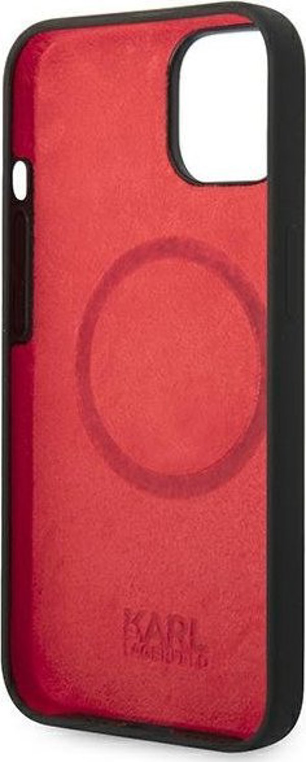 Σκληρή θήκη Karl Lagerfeld KLHMP14MSLCHBK Apple iPhone 14 Plus μαύρη Σιλικόνη Choupette Head Magsafe