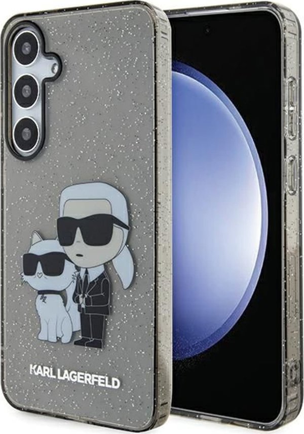 Σκληρή θήκη Karl Lagerfeld Etui Karl Lagerfeld KLHCS24MHNKCTGK Samsung Galaxy S24+ Plus Glitter Karl&Choupette czarny/black