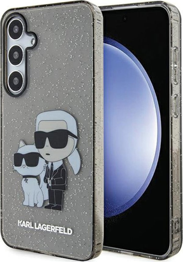 Σκληρή θήκη Karl Lagerfeld Etui Karl Lagerfeld KLHCS24MHNKCTGK Samsung Galaxy S24+ Plus Glitter Karl&Choupette czarny/black