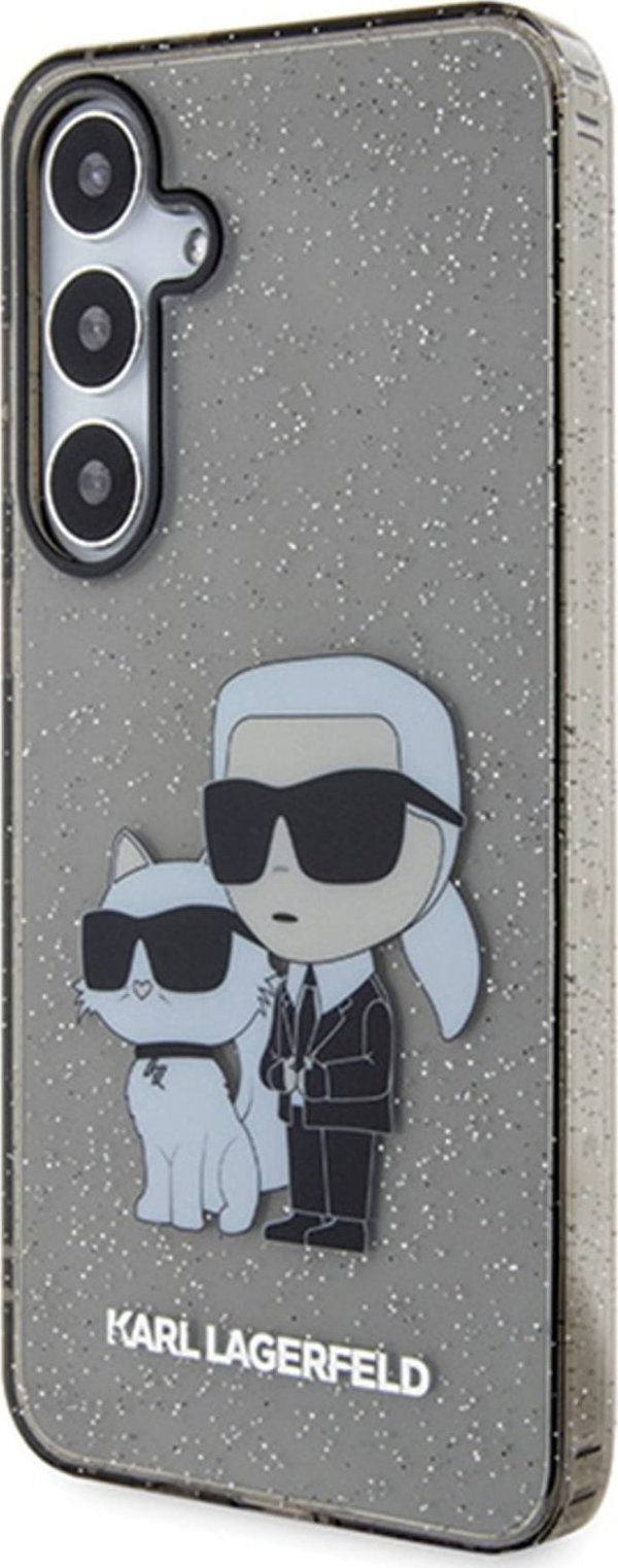 Σκληρή θήκη Karl Lagerfeld Etui Karl Lagerfeld KLHCS24MHNKCTGK Samsung Galaxy S24+ Plus Glitter Karl&Choupette czarny/black