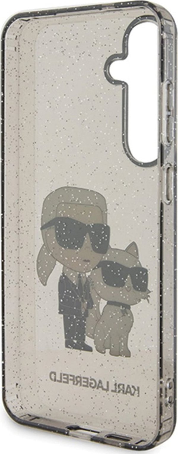 Σκληρή θήκη Karl Lagerfeld Etui Karl Lagerfeld KLHCS24MHNKCTGK Samsung Galaxy S24+ Plus Glitter Karl&Choupette czarny/black
