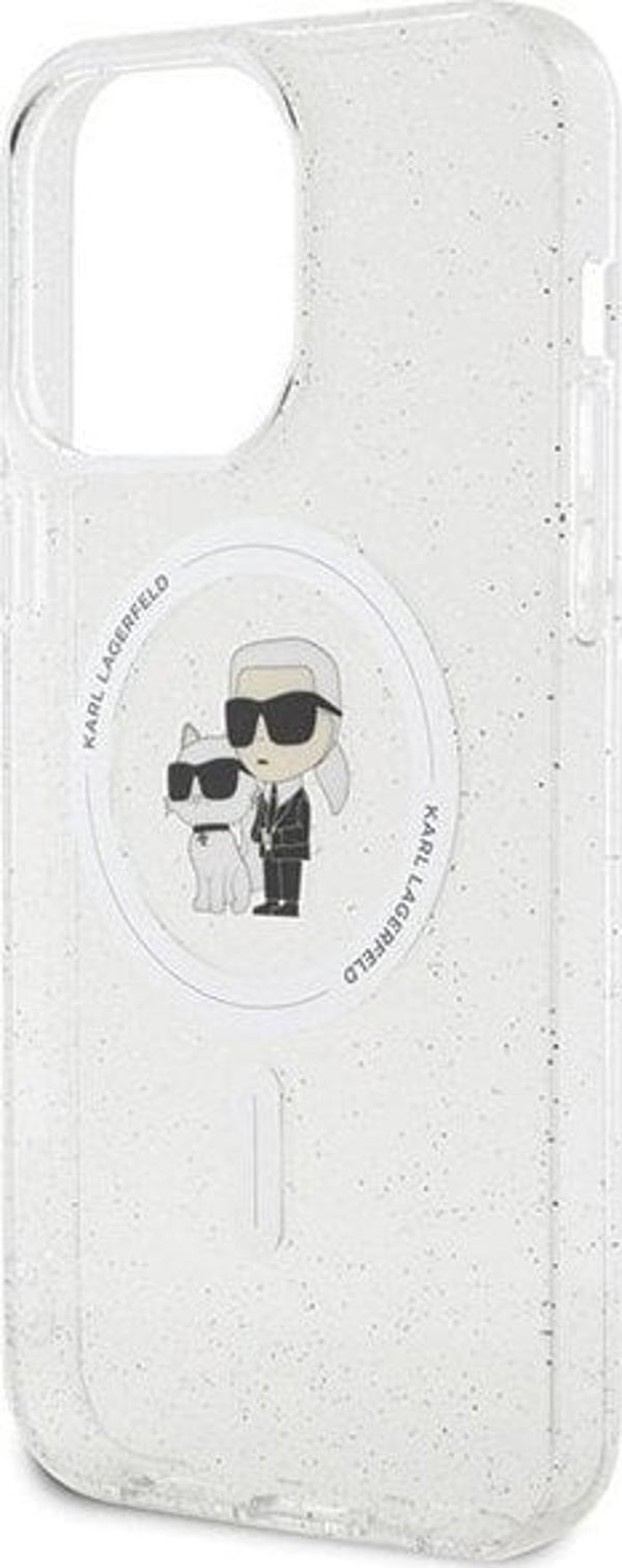 Διαφανής σκληρή θήκη Karl Lagerfeld KLHMP15XHGKCNOT iPhone 15 Pro Max 6.7" Karl&Choupette Glitter MagSafe