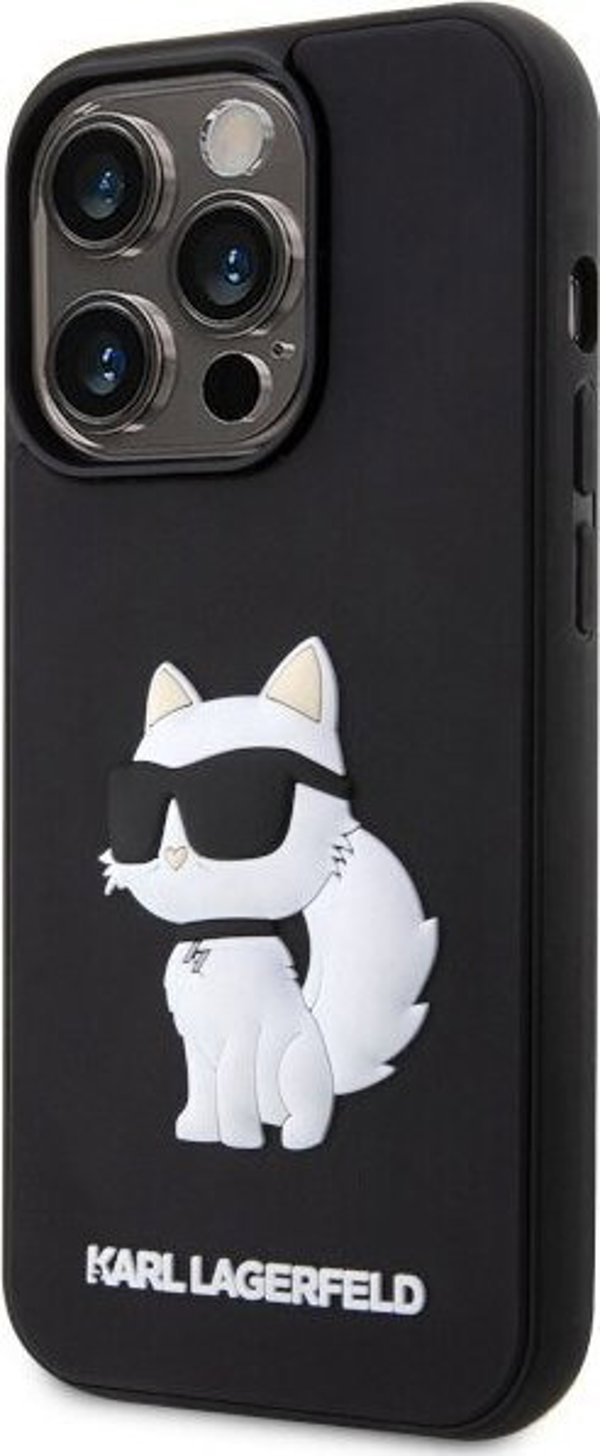 Σκληρή θήκη Karl Lagerfeld KLHCP14L3DRKHNK Apple iPhone 14 Pro μαύρη Rubber Choupette 3D