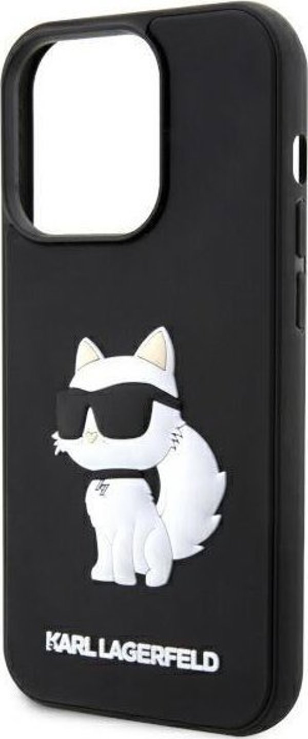 Σκληρή θήκη Karl Lagerfeld KLHCP14L3DRKHNK Apple iPhone 14 Pro μαύρη Rubber Choupette 3D