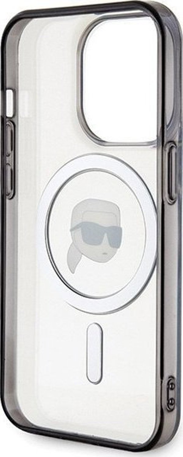 Σκληρή θήκη Karl Lagerfeld KLHMP15LHKHNOTK για iPhone 15 Pro 6.1" διαφανής IML Karl`s Head MagSafe