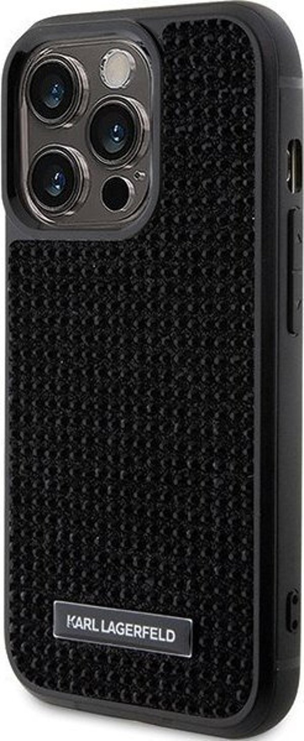 Karl Lagerfeld Karl Lagerfeld KLHCP15LHDSPLK iPhone 15 Pro 6.1" μαύρο σκληρή θήκη Rhinestone Logo Metal Plate