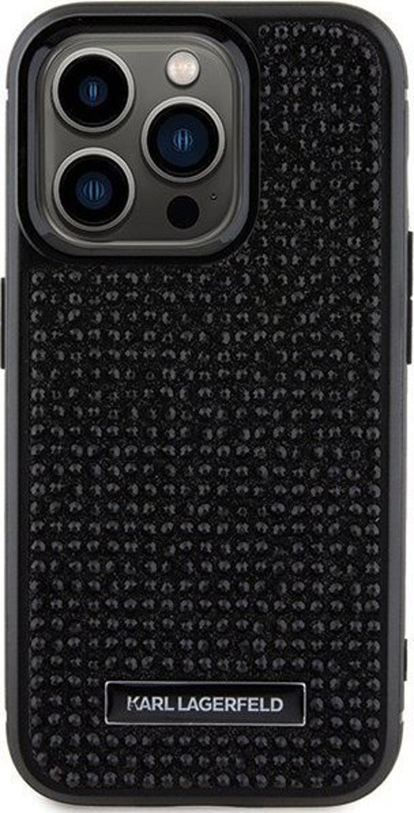 Karl Lagerfeld Karl Lagerfeld KLHCP15LHDSPLK iPhone 15 Pro 6.1" μαύρο σκληρή θήκη Rhinestone Logo Metal Plate