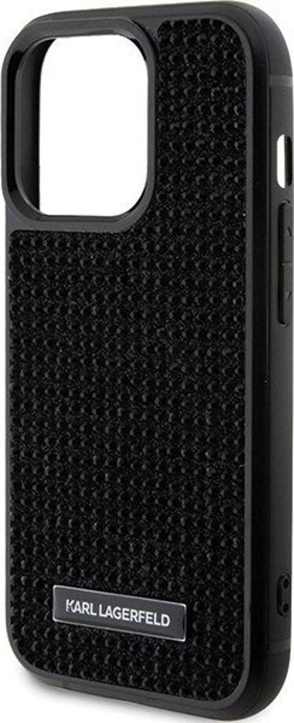 Karl Lagerfeld Karl Lagerfeld KLHCP15LHDSPLK iPhone 15 Pro 6.1" μαύρο σκληρή θήκη Rhinestone Logo Metal Plate