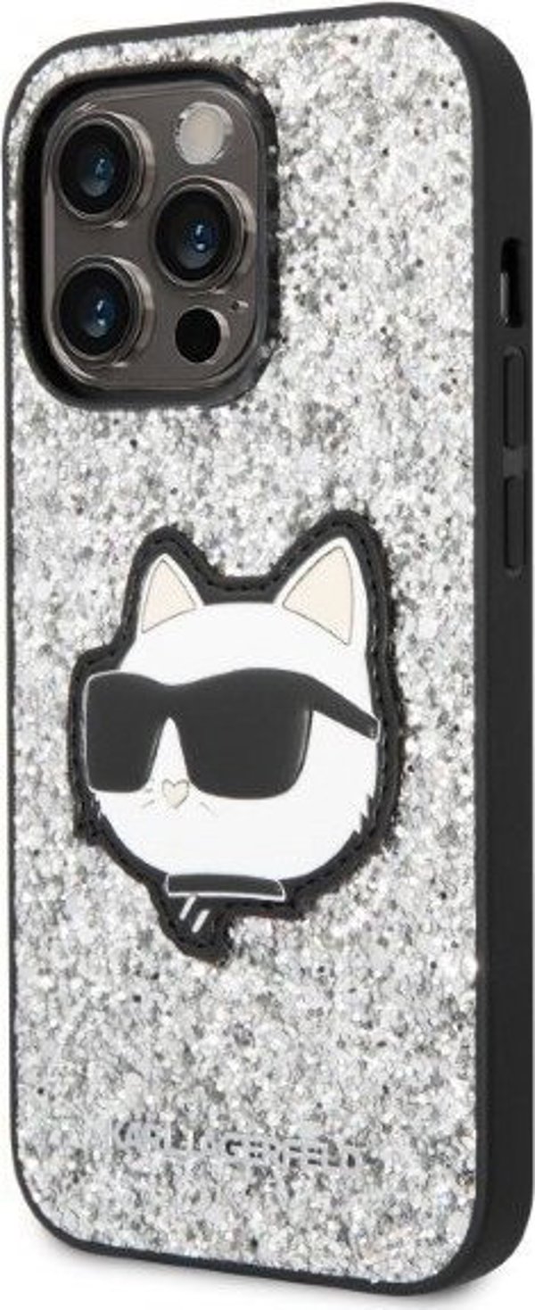 Karl Lagerfeld Karl Lagerfeld KLHCP14XG2CPS iPhone 14 Pro Max 6,7" ασημί/ασημένιο σκληρή θήκη Glitter Choupette Patch NoSize