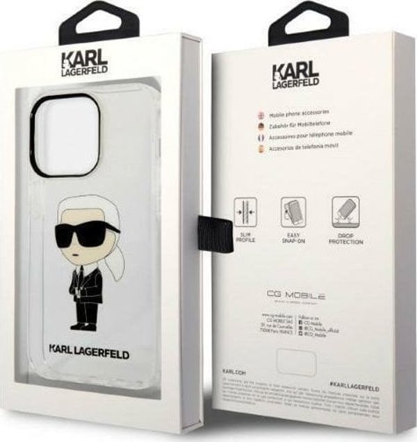 Διάφανη σκληρή θήκη Karl Lagerfeld KLHCP14XHNIKTCT Apple iPhone 14 Pro Max Ikonik Etui Karl Lagerfeld