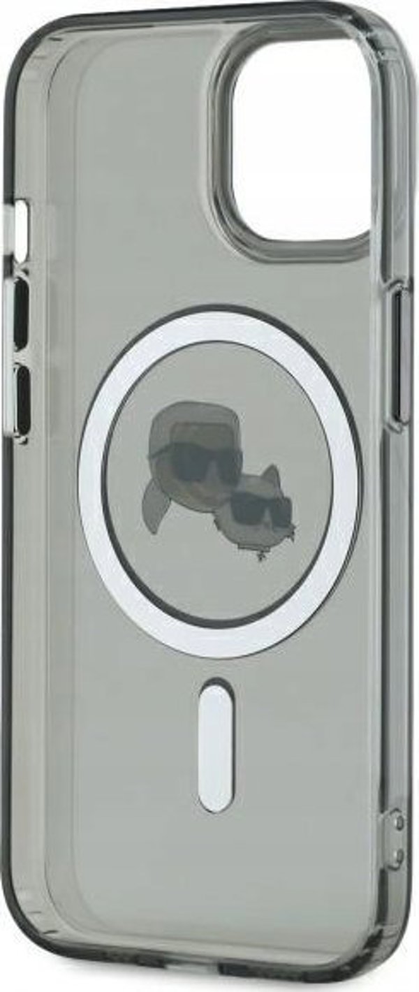 Karl Lagerfeld Karl Lagerfeld KLHMP15SHLSKCK iPhone 15 6.1" μαύρο/μαύρο σκληρή θήκη IML Metal Karl&Choupette Head MagSafe