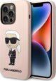 Σκληρή θήκη Karl Lagerfeld Etui Karl Lagerfeld KLHMP14LSNIKBCP Apple iPhone 14 Pro ροζ/ροζ Σιλικόνη NFT Ikonik Magsafe