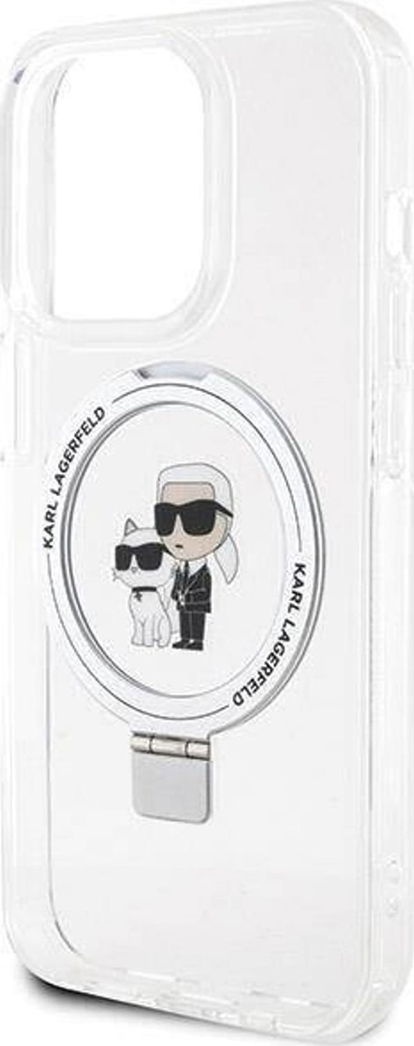 Θήκη Karl Lagerfeld Karl Lagerfeld KLHMP13XHMRSKCH iPhone 13 Pro Max 6.7" λευκό/white σκληρή θήκη με βάση δαχτυλιδιού Karl&Choupettte MagSafe