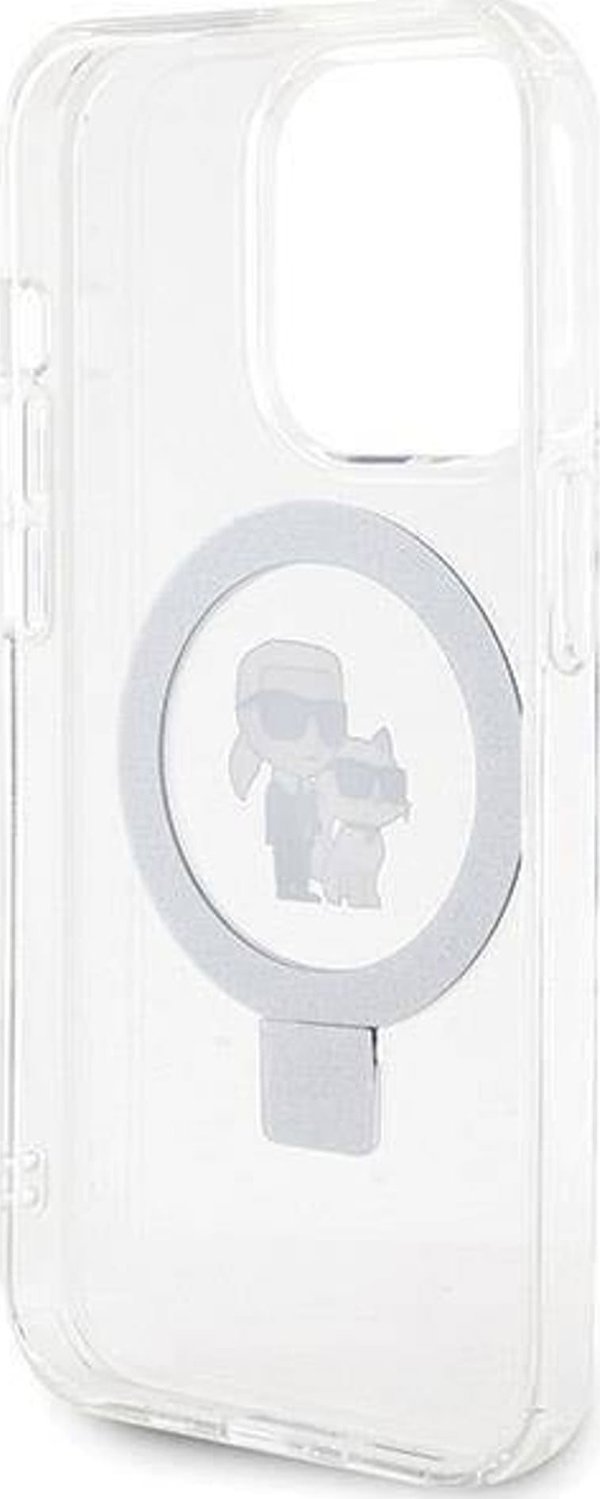 Θήκη Karl Lagerfeld Karl Lagerfeld KLHMP13XHMRSKCH iPhone 13 Pro Max 6.7" λευκό/white σκληρή θήκη με βάση δαχτυλιδιού Karl&Choupettte MagSafe