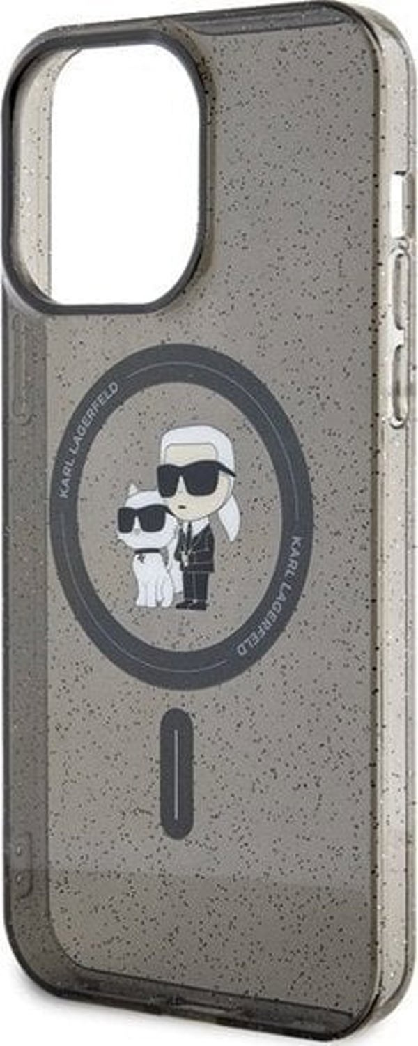 Θήκη Karl Lagerfeld Karl Lagerfeld KLHMP15XHGKCNOK iPhone 15 Pro Max 6.7" μαύρο/black σκληρή θήκη Karl&Choupette Glitter MagSafe