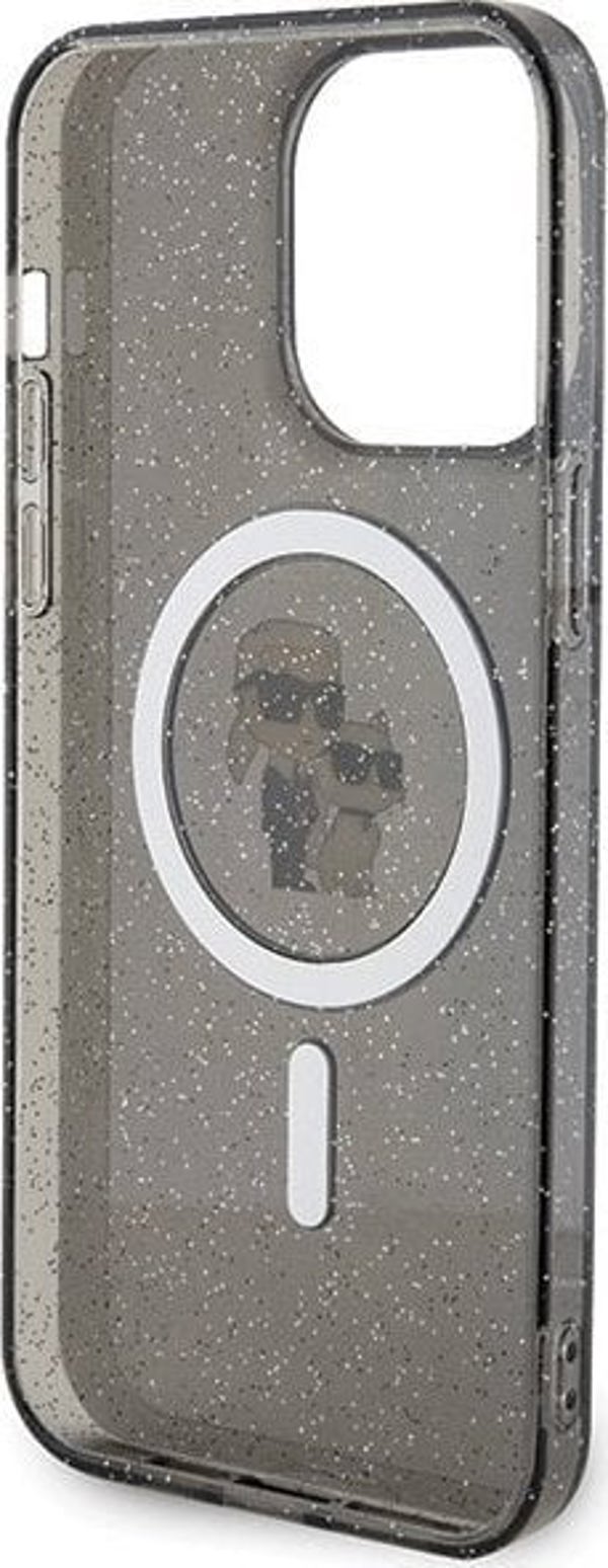 Θήκη Karl Lagerfeld Karl Lagerfeld KLHMP15XHGKCNOK iPhone 15 Pro Max 6.7" μαύρο/black σκληρή θήκη Karl&Choupette Glitter MagSafe