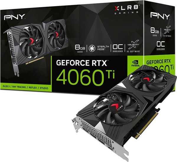 Karta graficzna PNY GeForce RTX 4060 Ti XLR8 Gaming Verto OC Dual Fan 8GB GDDR6 (VCG4060T8DFXPB1-O)