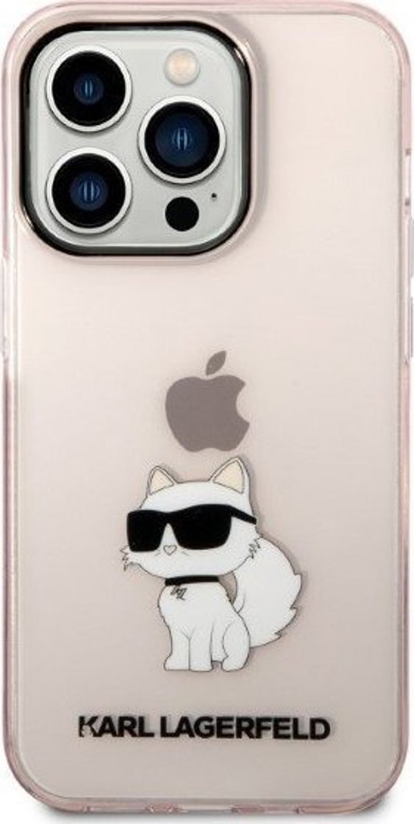 Σκληρή θήκη Karl Lagerfeld KLHCP14XHNCHTCP Apple iPhone 14 Pro Max ροζ Ikonik Choupette