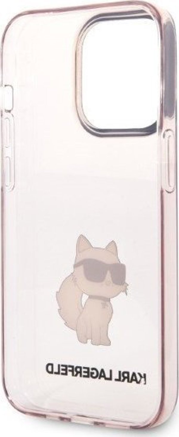 Σκληρή θήκη Karl Lagerfeld KLHCP14XHNCHTCP Apple iPhone 14 Pro Max ροζ Ikonik Choupette