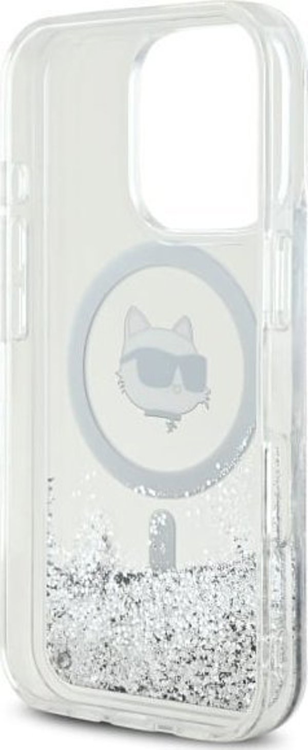Σκληρή θήκη Karl Lagerfeld KLHMP16XLGCHSGH iPhone 16 Pro Max 6.9" διαφανής Liquid Glitter Choupette Head Magsafe