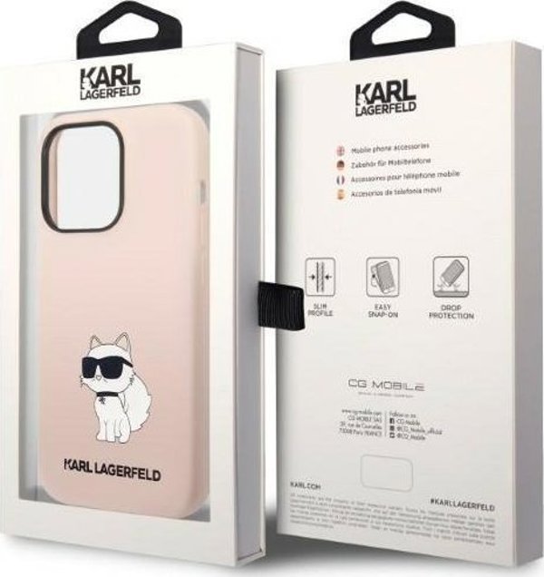 Karl Lagerfeld Karl Lagerfeld KLHCP14LSNCHBCP iPhone 14 Pro 6,1" σκληρή θήκη ροζ σιλικόνης Choupette NoSize