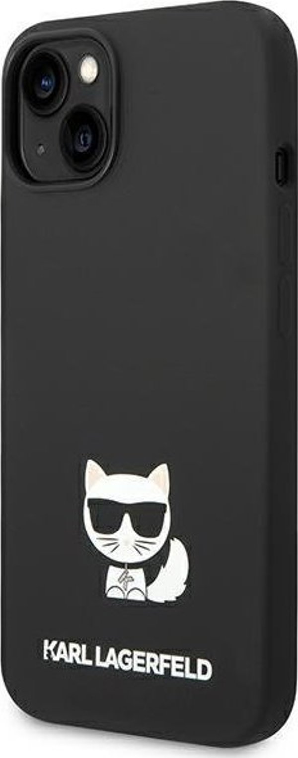 Σκληρή θήκη Karl Lagerfeld KLHCP14SSLCTBK Apple iPhone 14 μαύρη σιλικόνη Choupette Body