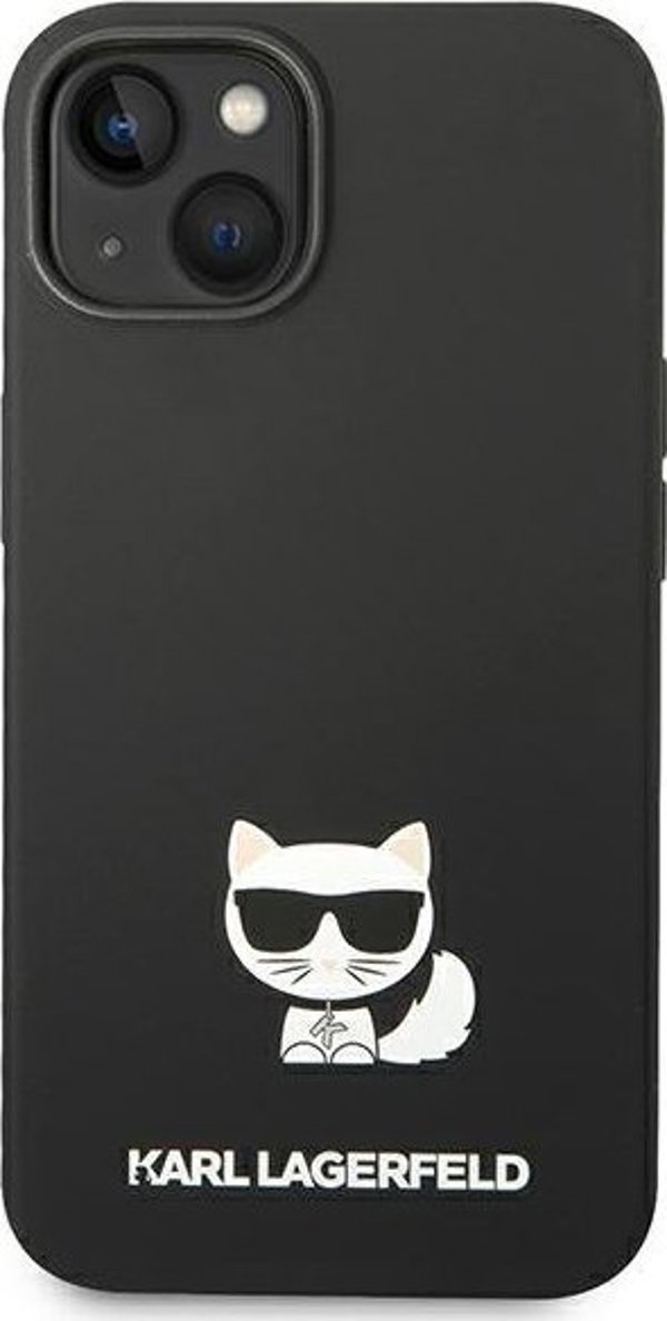 Σκληρή θήκη Karl Lagerfeld KLHCP14SSLCTBK Apple iPhone 14 μαύρη σιλικόνη Choupette Body