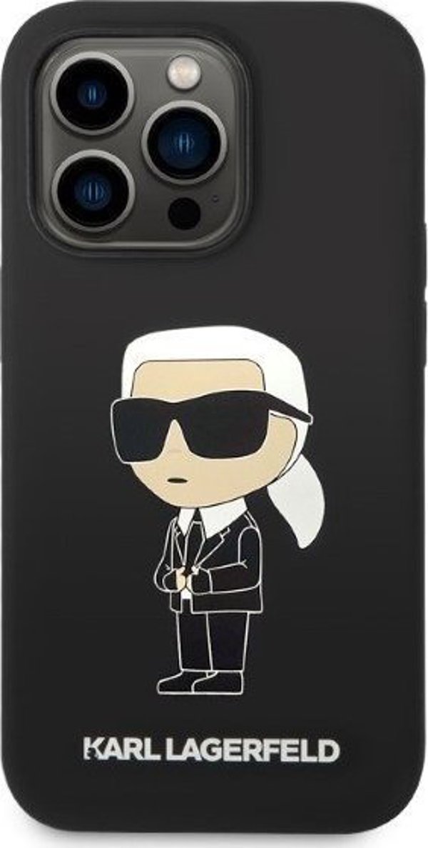 Karl Lagerfeld Θήκη Karl Lagerfeld KLHCP14XSNIKBCK Apple iPhone 14 Pro Max σκληρή θήκη μαύρη Σιλικόνη Ikonik