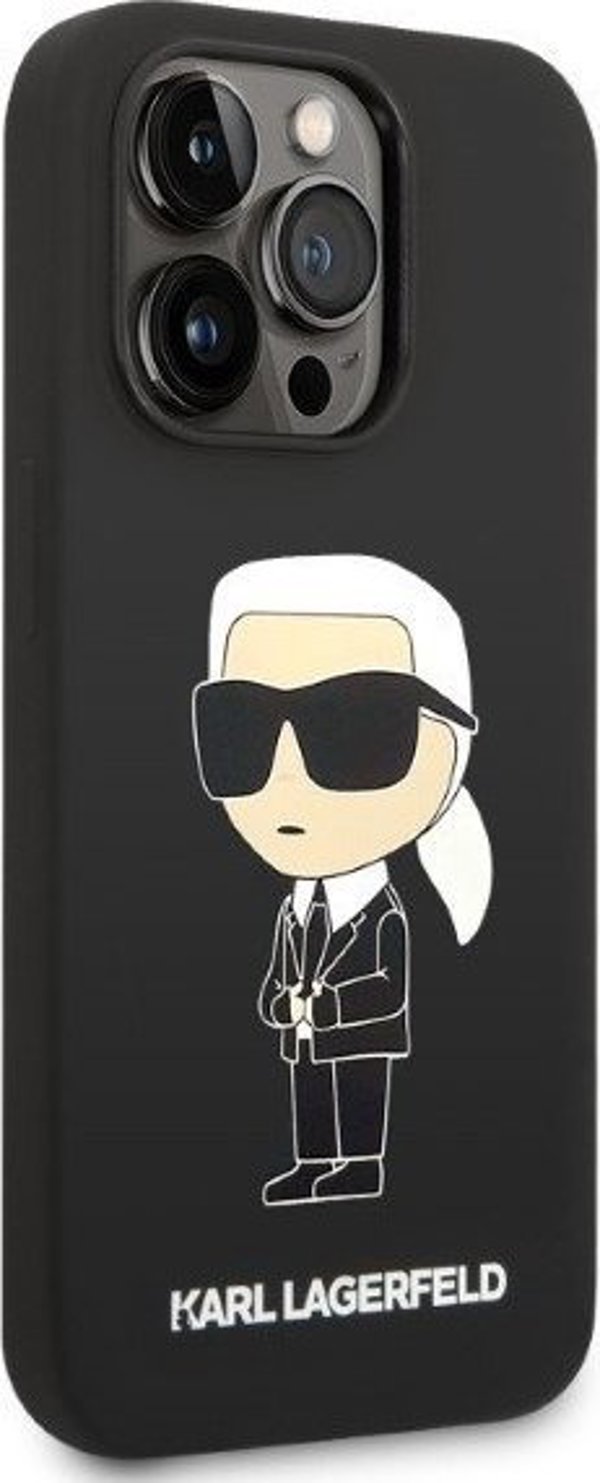 Karl Lagerfeld Θήκη Karl Lagerfeld KLHCP14XSNIKBCK Apple iPhone 14 Pro Max σκληρή θήκη μαύρη Σιλικόνη Ikonik