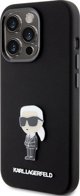 Κάλυμμα Karl Lagerfeld KLHCP15LSMHKNPK iPhone 15 Pro 6.1" μαύρο Σιλικόνη Ikonik Metal Pin