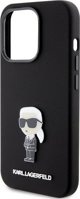 Κάλυμμα Karl Lagerfeld KLHCP15LSMHKNPK iPhone 15 Pro 6.1" μαύρο Σιλικόνη Ikonik Metal Pin