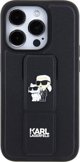 Karl Lagerfeld Karl Lagerfeld KLHCP15LGSAKCPK iPhone 15 Pro 6.1" μαύρη σκληρή θήκη Gripstand Saffiano Karl&Choupette Pins
