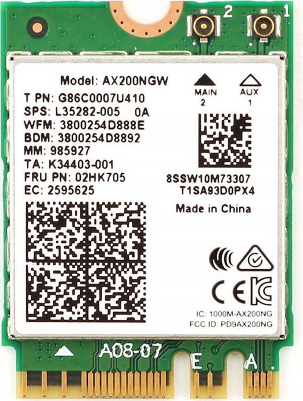 Κάρτα δικτύου Intel NIC WI-FI 6 AX200 2230 2x2