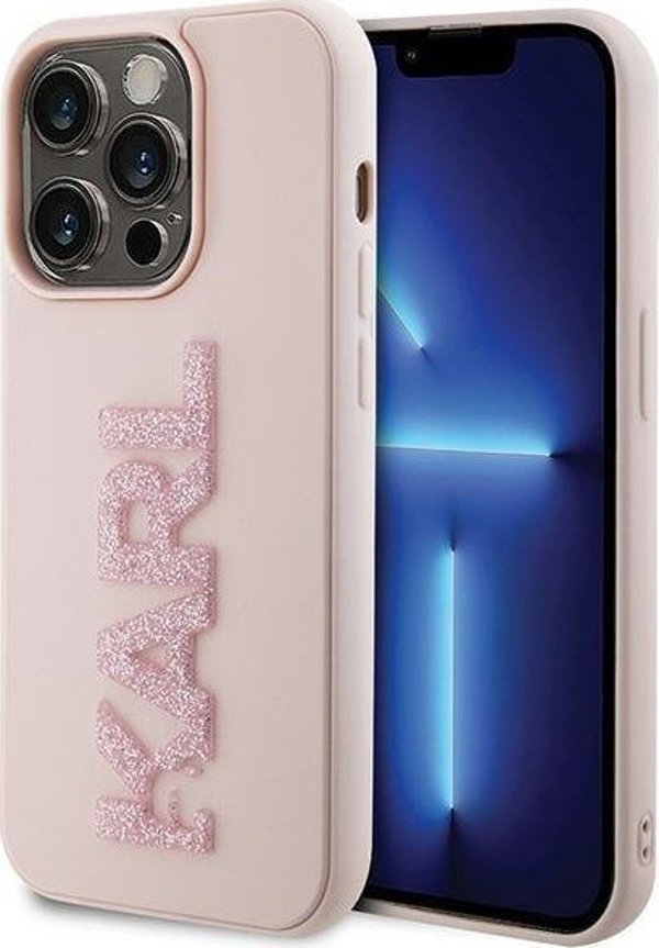 Σκληρή θήκη Karl Lagerfeld Karl Lagerfeld KLHCP15X3DMBKCP iPhone 15 Pro Max 6.7" ροζ 3D Rubber Glitter Logo