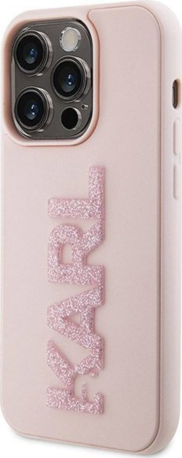 Σκληρή θήκη Karl Lagerfeld Karl Lagerfeld KLHCP15X3DMBKCP iPhone 15 Pro Max 6.7" ροζ 3D Rubber Glitter Logo