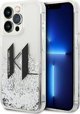 Karl Lagerfeld Θήκη Karl Lagerfeld Liquid Glitter Big KL HardCase για iPhone 14 Pro ασημί