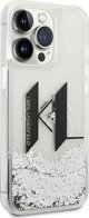 Karl Lagerfeld Θήκη Karl Lagerfeld Liquid Glitter Big KL HardCase για iPhone 14 Pro ασημί