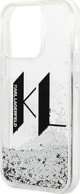 Karl Lagerfeld Θήκη Karl Lagerfeld Liquid Glitter Big KL HardCase για iPhone 14 Pro ασημί