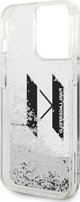 Karl Lagerfeld Θήκη Karl Lagerfeld Liquid Glitter Big KL HardCase για iPhone 14 Pro ασημί
