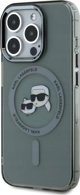 Θήκη Karl Lagerfeld Karl Lagerfeld KLHMP15XHLSKCK iPhone 15 Pro Max 6.7" μαύρο/μαύρο σκληρή θήκη IML Metal Karl&Choupette Head MagSafe