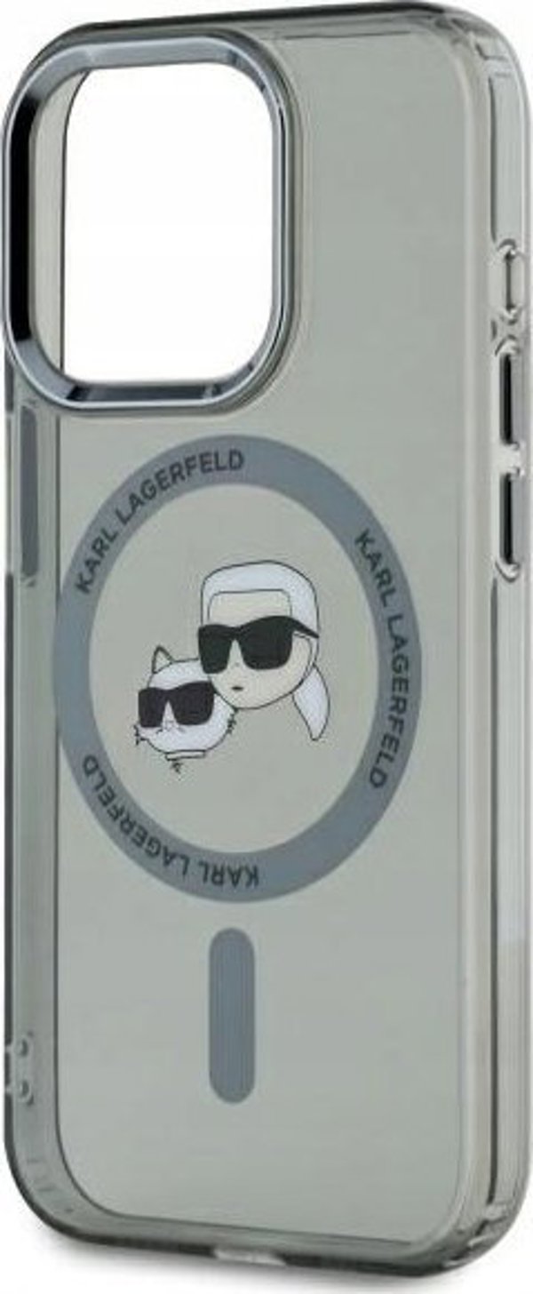Θήκη Karl Lagerfeld Karl Lagerfeld KLHMP15XHLSKCK iPhone 15 Pro Max 6.7" μαύρο/μαύρο σκληρή θήκη IML Metal Karl&Choupette Head MagSafe